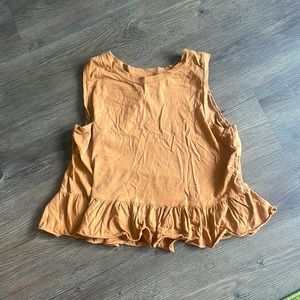 Brown tank top w Ruffle